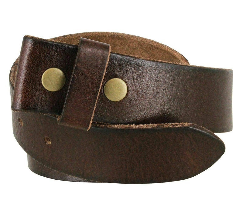 Belts.com 100% One-Piece Full Grain Leather Belt Strap with No Slot Hole 1-1/2"(38mm) Wide (Brown, 34) - Image 2